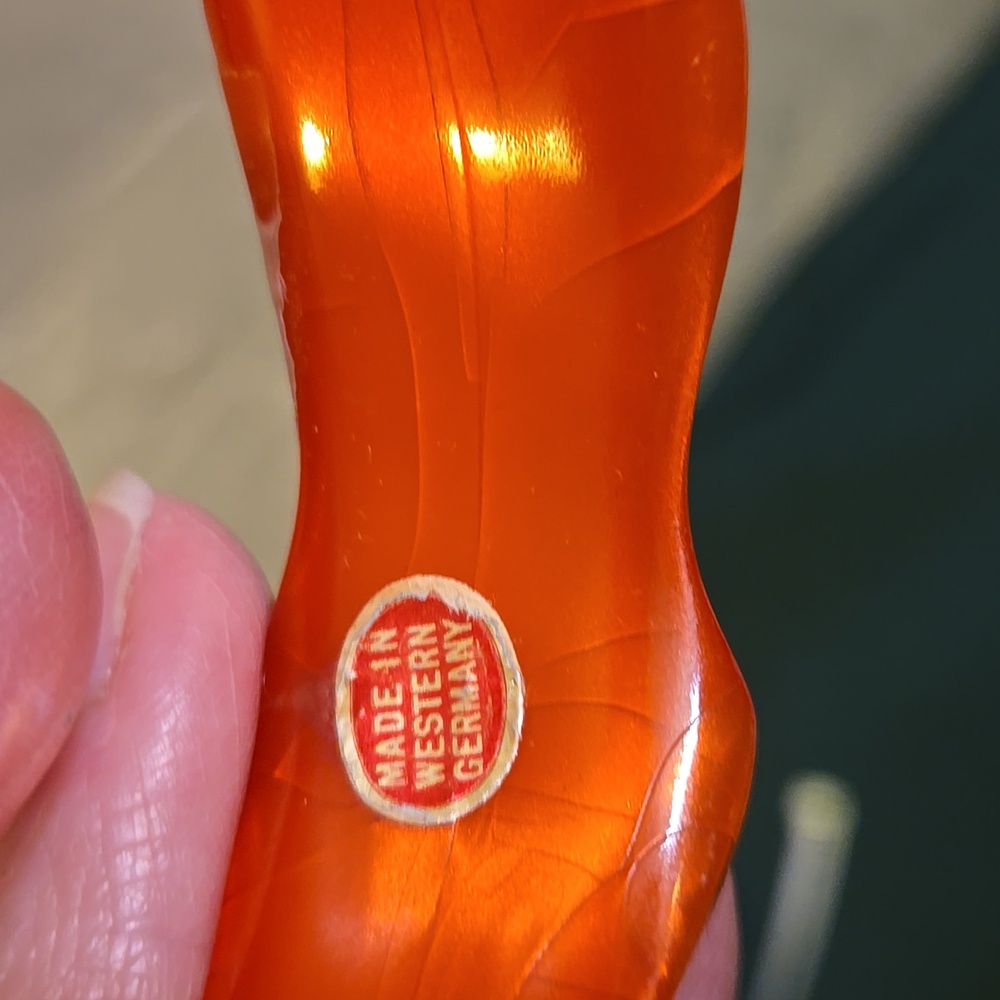 Vintage West Germany Orange Bangle Bracelet - Picture 3 of 5